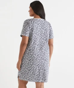 Animal Print Short Sleeve Nightie