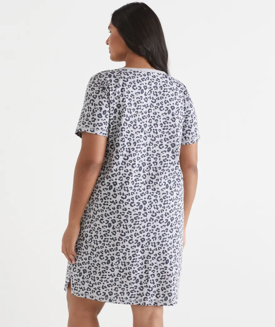 Animal Print Short Sleeve Nightie