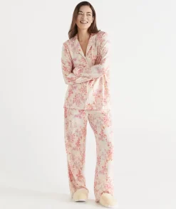 Brushed Blossom Floral Print Pyjama Set