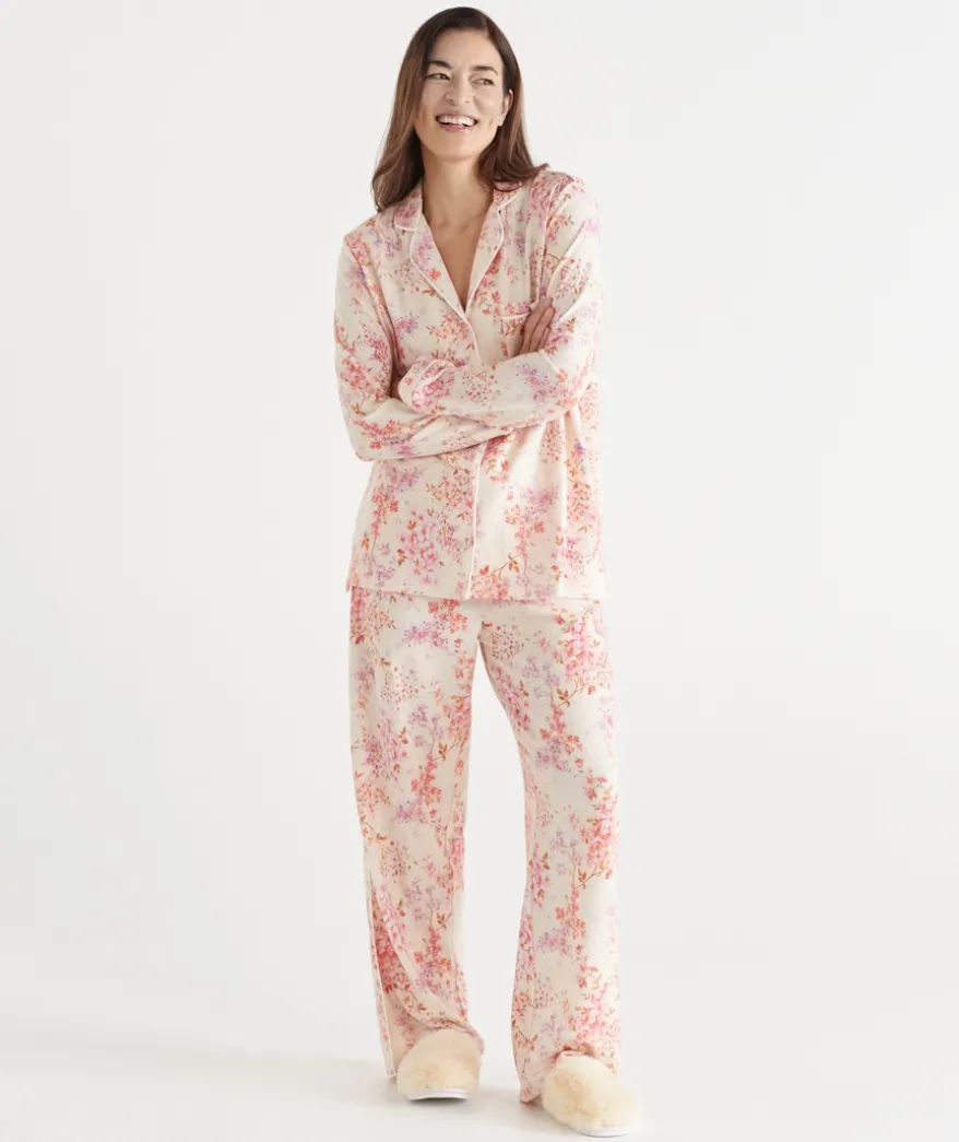 Brushed Blossom Floral Print Pyjama Set
