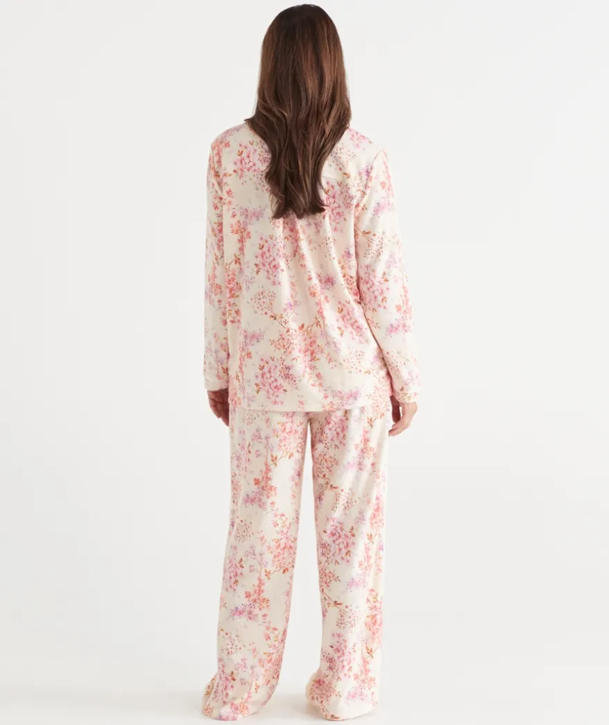 Brushed Blossom Floral Print Pyjama Set