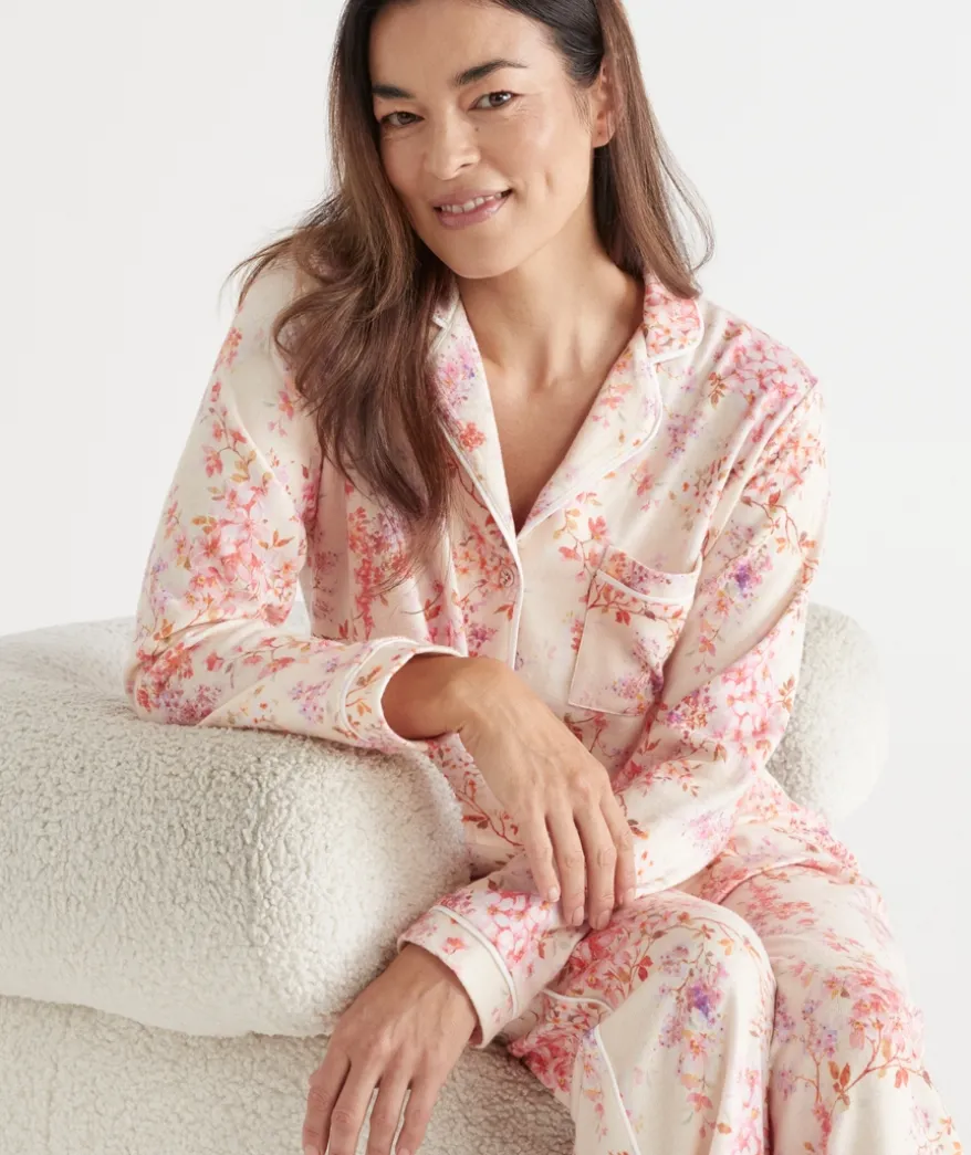 Brushed Blossom Floral Print Pyjama Set