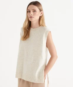 Brushed Knit Crew Neck Vest