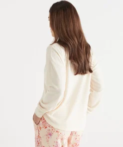 Brushed Long Sleeve Pyjama Top - Butter