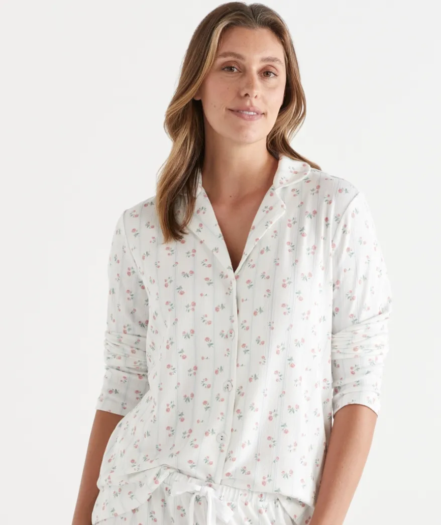 Brushed Pointelle Floral Ditsy Pyjama Set