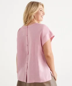 Button Back Short Sleeve Tee