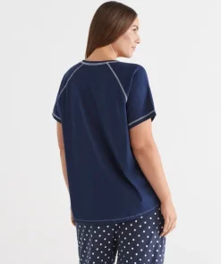 Contrast Short Sleeve Pyjama Top