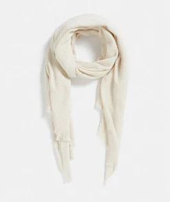 Cream Plisse Textured Scarf