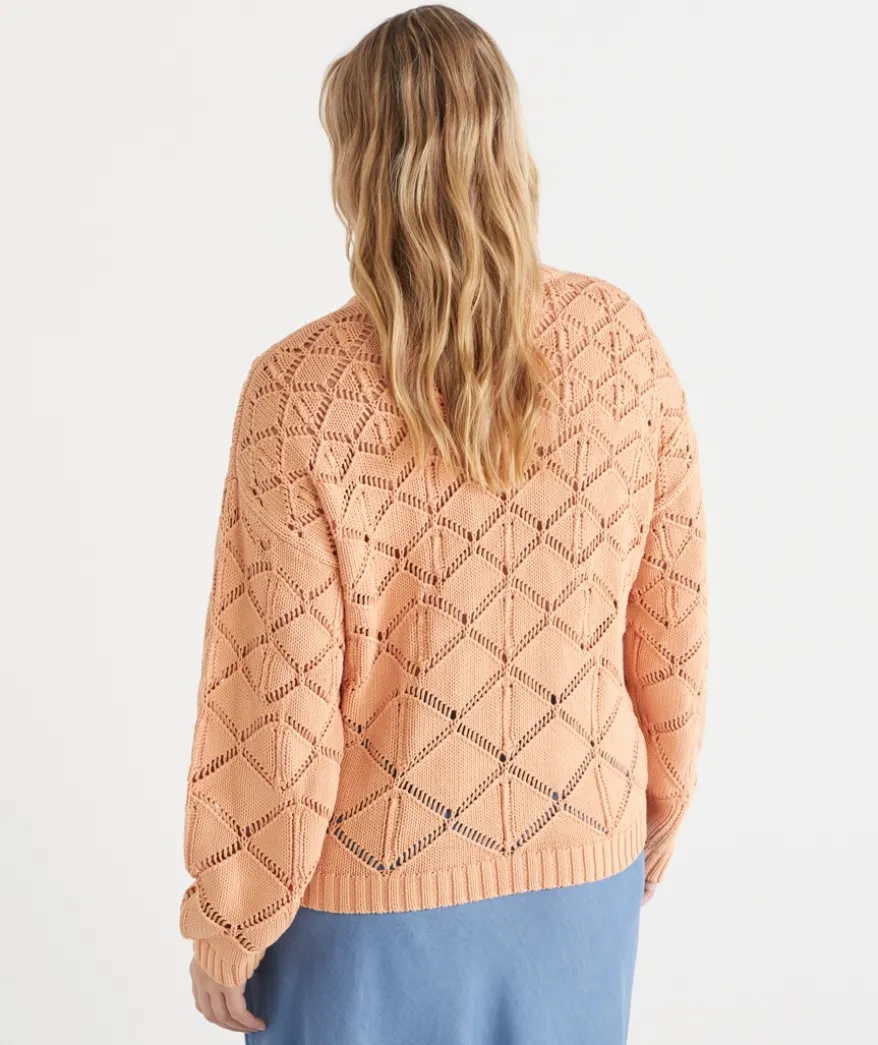 Diamond Knit Jumper - Melon