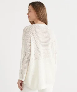 Extended Shoulder V Neck Knit Jumper
