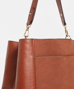 Faux Suede Contrast Bucket Bag