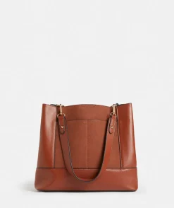 Faux Suede Contrast Bucket Bag