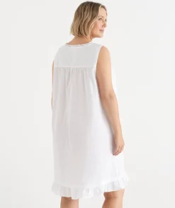Flock Spot Sleeveless Nightie