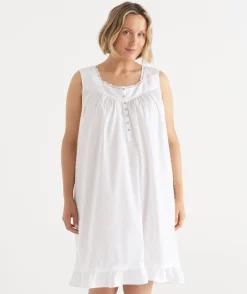 Flock Spot Sleeveless Nightie