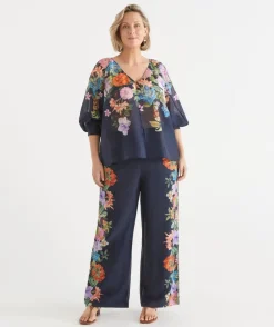 Floral Botanical Wide Leg Pant
