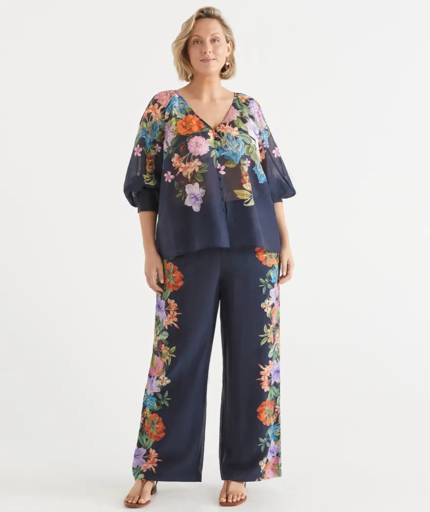 Floral Botanical Wide Leg Pant