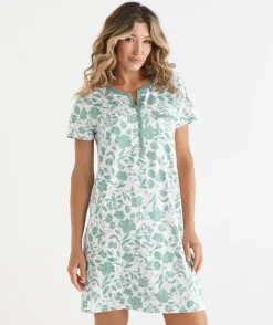 Floral Pattern Short Sleeve Nightie