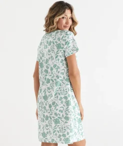 Floral Pattern Short Sleeve Nightie