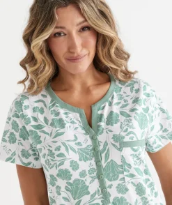 Floral Pattern Short Sleeve Nightie