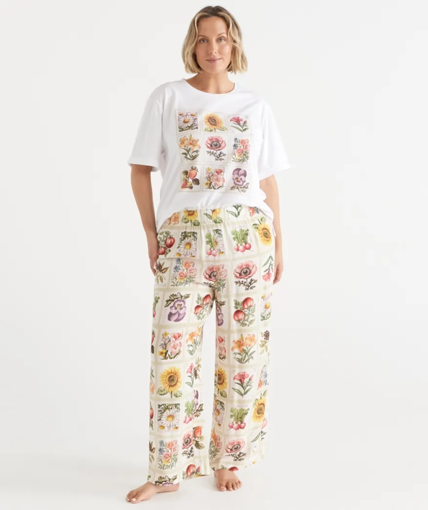 Garden Stamp Print Pyjama Pant