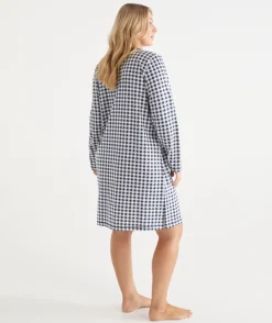 Gingham Long Sleeve Nightie