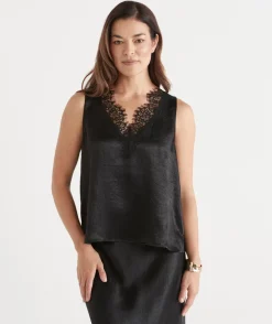 Lace Trim Satin Cami