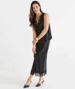 Lace Trim Satin Cami