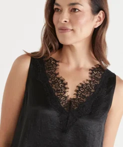 Lace Trim Satin Cami