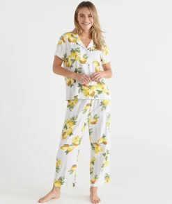 Lemon Print Short Sleeve Novelty Pyjama Set