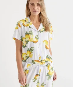 Lemon Print Short Sleeve Novelty Pyjama Set