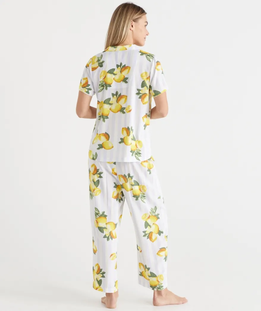 Lemon Print Short Sleeve Novelty Pyjama Set