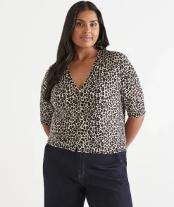 Leopard Print Short Sleeve Cardigan