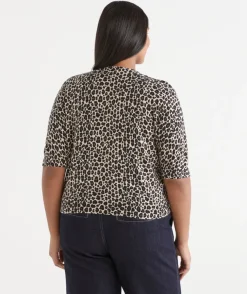 Leopard Print Short Sleeve Cardigan