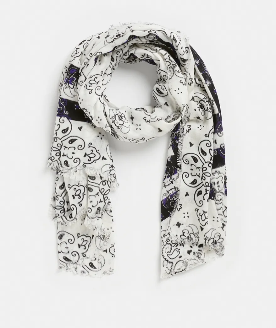 Linear Paisley Print Scarf