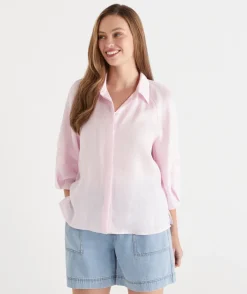 LINEN PLEAT DETAIL SHIRT