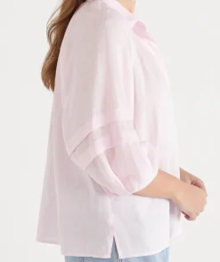LINEN PLEAT DETAIL SHIRT