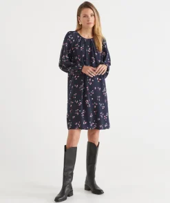 Long Sleeve Floral Shift Dress