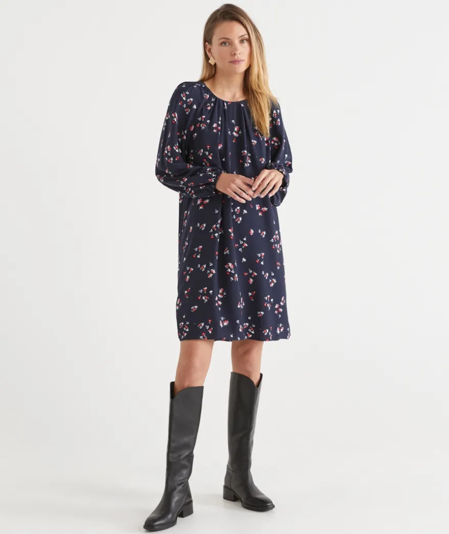 Long Sleeve Floral Shift Dress