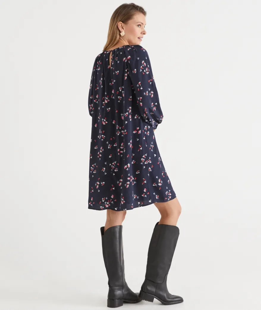 Long Sleeve Floral Shift Dress