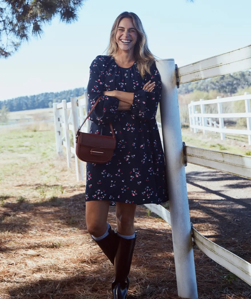 Long Sleeve Floral Shift Dress