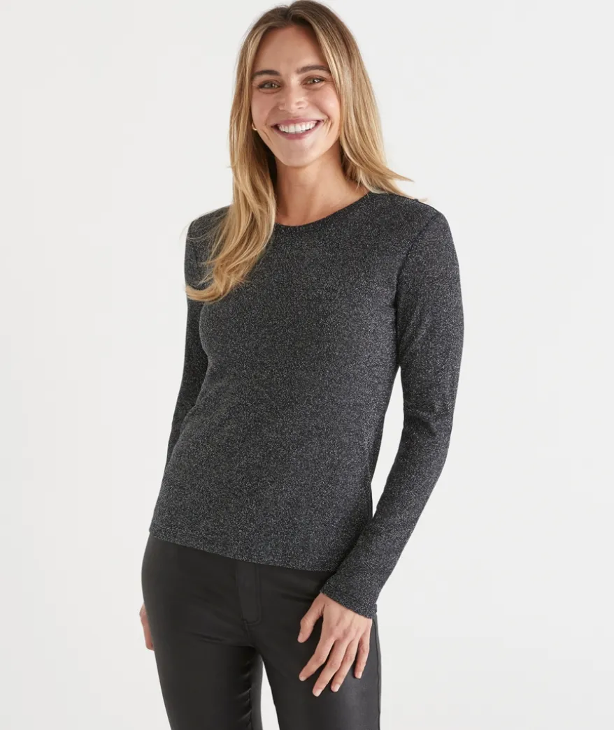 Metallic Long Sleeve Top