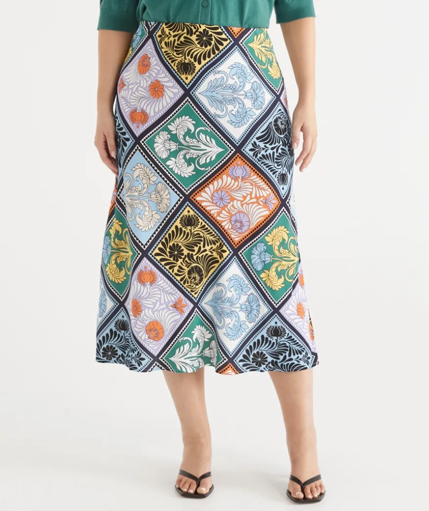 Mosaic Print Midi Skirt