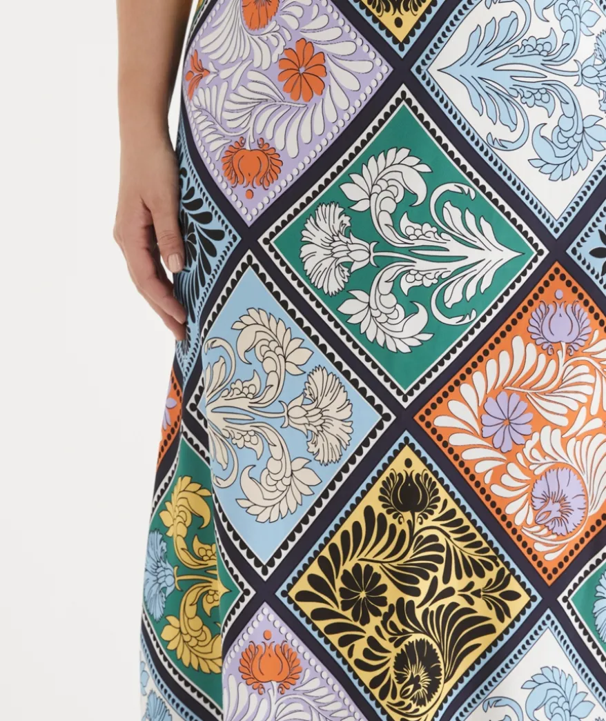 Mosaic Print Midi Skirt