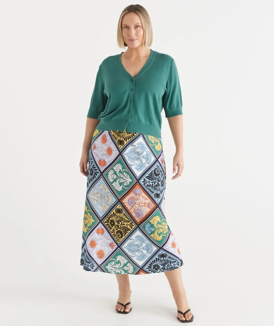 Mosaic Print Midi Skirt