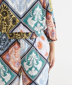 Mosaic Print Wide Leg Pant