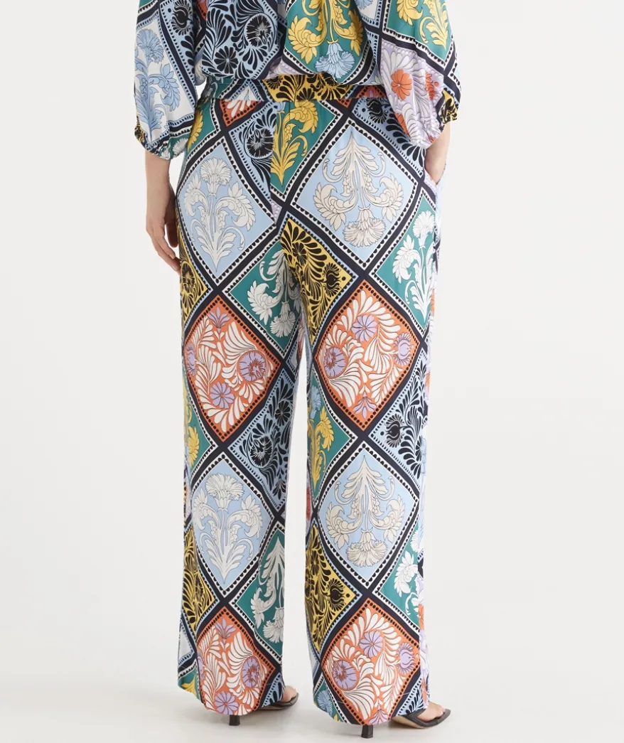 Mosaic Print Wide Leg Pant