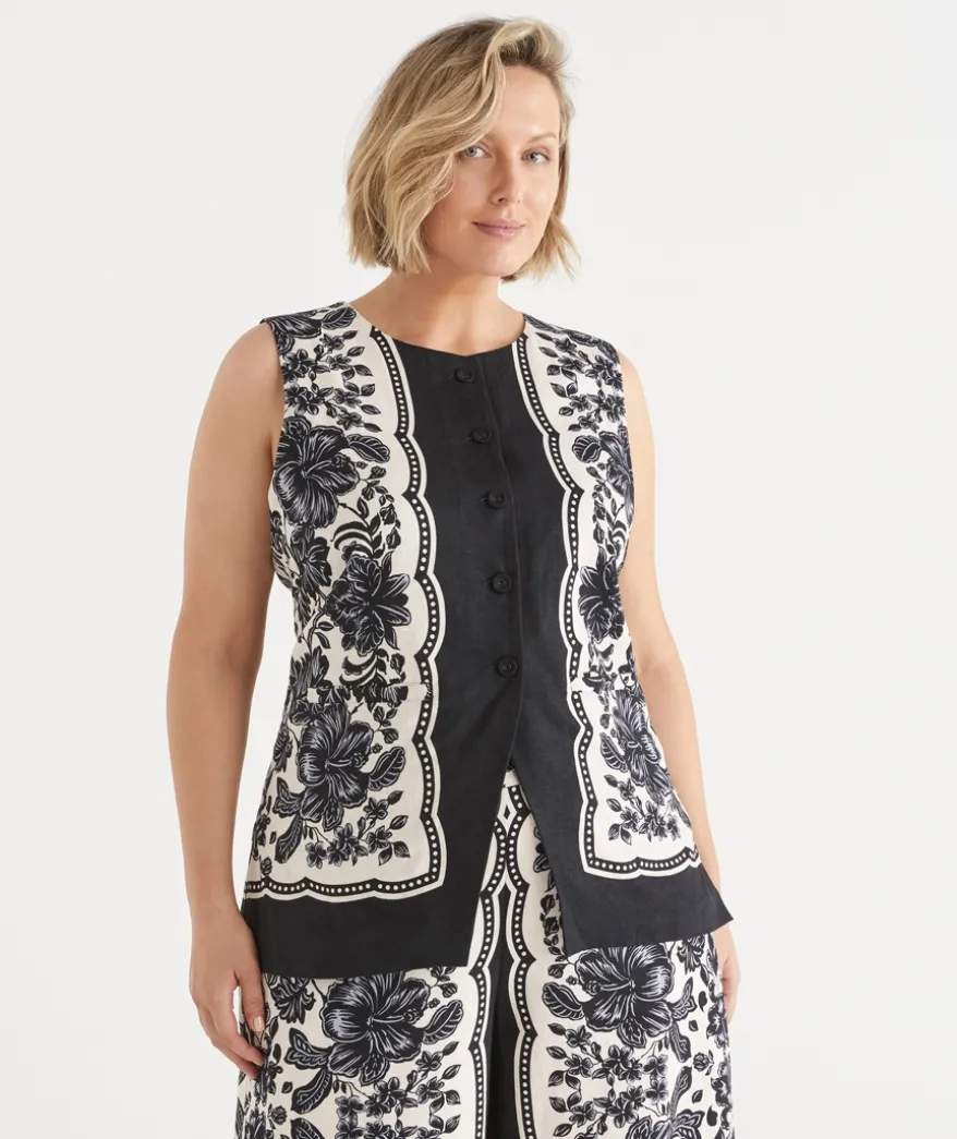 Noir Bloom Longline Vest