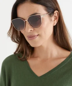 Odesa Gold Oversized Sunglasses