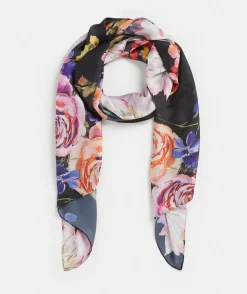 Painted Bloom Scarf - Black