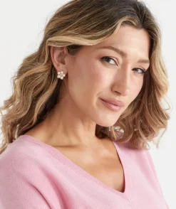 Pearl Flower Gold Stud Earring